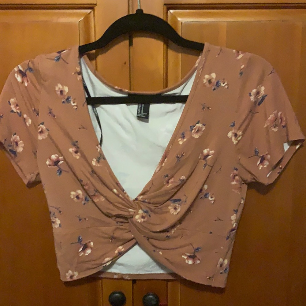 Forever21 floral crop